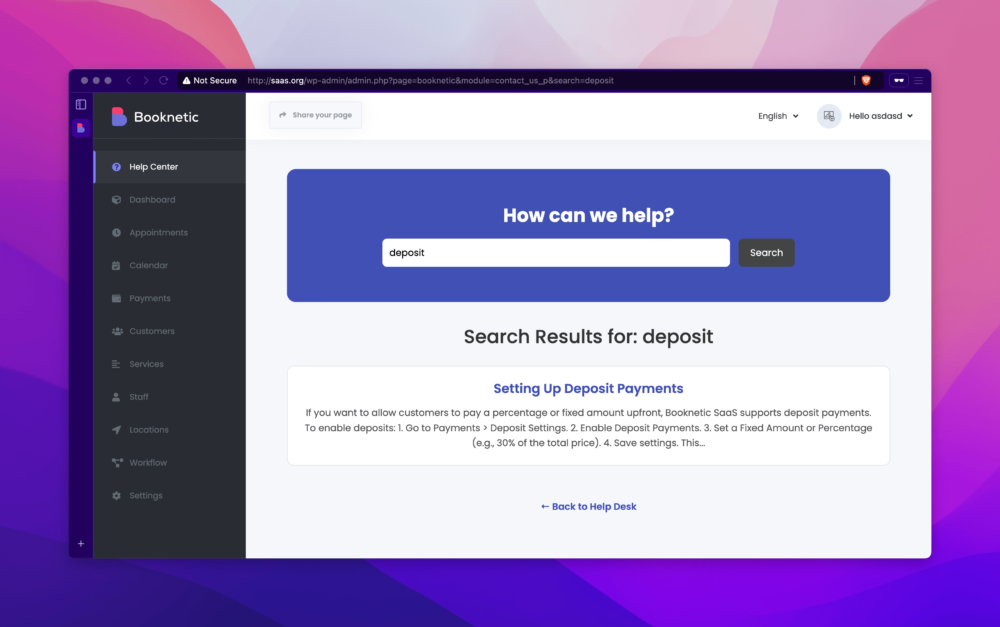 Onboarding for Booknetic SaaS - Image 5